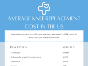 Average Knee Replacement Cost in the US An infographic detailing the average cost of knee replacement in a U.S. ASC, totaling $13,734.