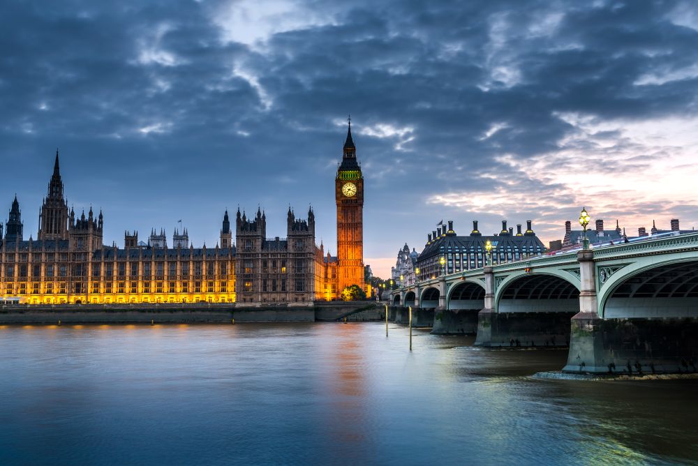 Westminster Abbey and Big Ben in the London Skyline